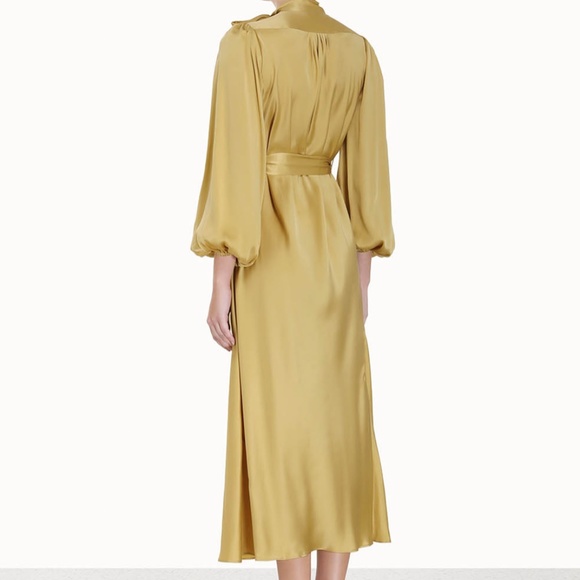 ZIMMERMANN Silk Billow Midi Dress - Gold - Picture 10 of 10